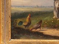 Frans van severdonck (1809-1889), sheep, a goat and chickens in a landscape, oil on panel 18 x 24 cm. (7.08 x 9.44 in.), frame: 43.5 x 49 cm. (17.12 x 19.28 in.) - afbeelding 4 van  6
