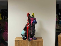 Franse bulldog zit met bril zwart trash - afbeelding 1 van  1