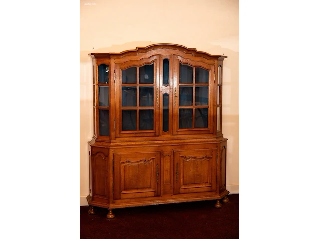 Franse eiken vitrinekast / buffetkast (buffet... - afbeelding 1 van  1