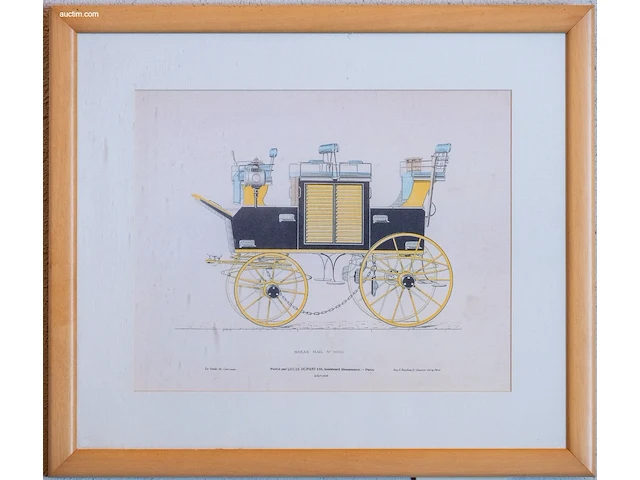 Franse gekleurde ontwerp-lithografie van een... - afbeelding 1 van  1