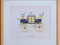 Franse gekleurde ontwerp-lithografie van een...
