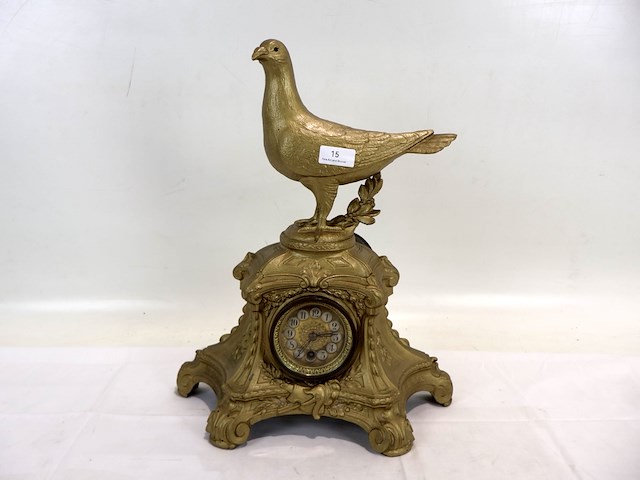 Franse pendule duif - afbeelding 1 van  10