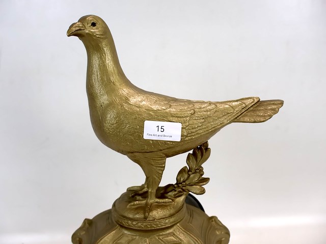 Franse pendule duif - afbeelding 3 van  10