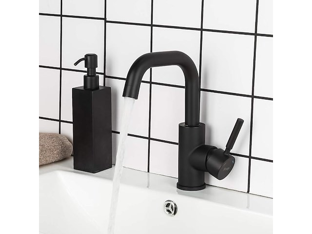 Frap badkamerkraan voor kleine wastafel zwart - afbeelding 2 van  3