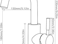 Frap badkamerkraan voor kleine wastafel zwart - afbeelding 3 van  3