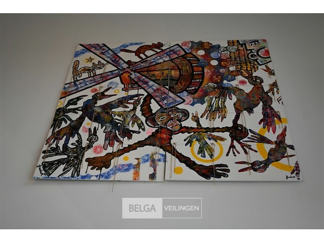 Fredcot schilderij in 10 panelen - afbeelding 2 van  2