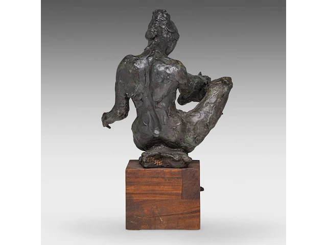 Freddy van dyck (1942), bathing woman, patinated bronze on a wooden base, h cm - afbeelding 5 van  8