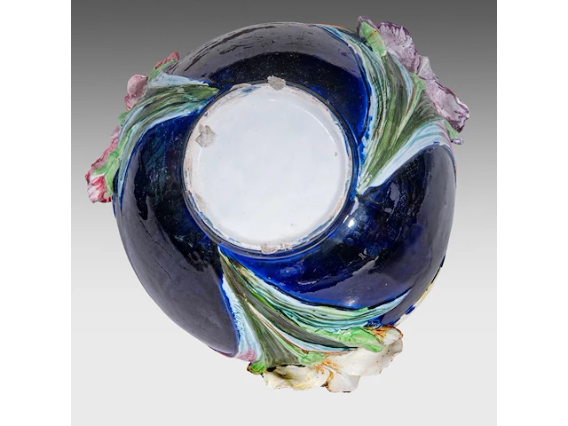 Frédéric thurner (1865-1925), polychrome decorated jardinière on stand, total h 111,5 cm 111.5 cm. (43.89 in.) - afbeelding 9 van  9