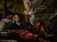 French or flemish school, the dream of jacob, 16thc, oil on oak 42 x 33.5 cm. (16.53 x 13.18 in.), frame: 62 x 52 cm. (24.41 x 20.46 in.) - afbeelding 5 van  5