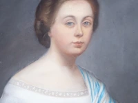 French school, portrait of a young woman, dated 1863, pastel on paper canvas 92 x 74 cm. (36.21 x 29.12 in.), frame: 112 x 94 cm. (44.09 x 37.00 in.) - afbeelding 5 van  6