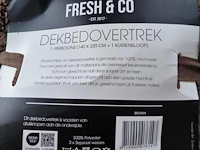 Fresh & co teddy dekbedovertrek & 1 kussensloop kleur : donkerbruin maat : 140x220 - afbeelding 2 van  2