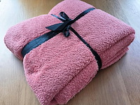 Fresh & co teddy dekbedovertrek & 2 kussenslopen kleur : roze maat : 240x200/220 - afbeelding 2 van  3