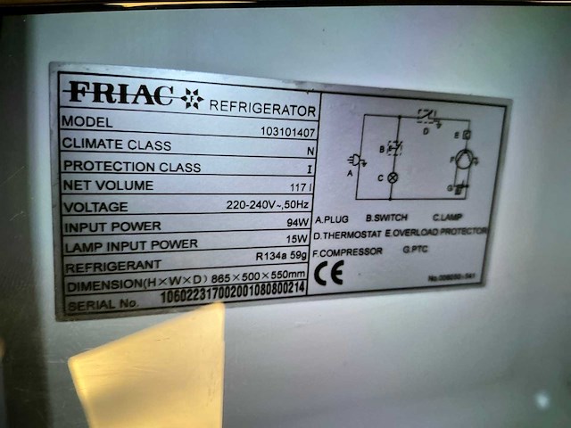 Friac 103101407 koelkast - afbeelding 4 van  7