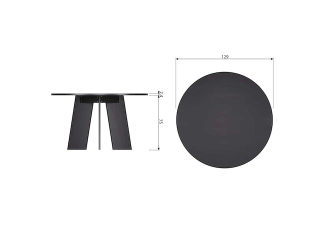 Fries eettafel eik blacknight mat ø129 cm - afbeelding 7 van  8