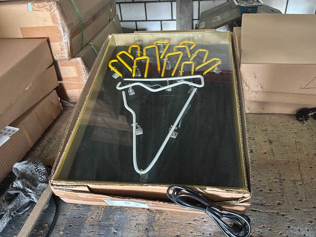 Frietzak logo decoratie neon verlichting (2x) - afbeelding 1 van  2