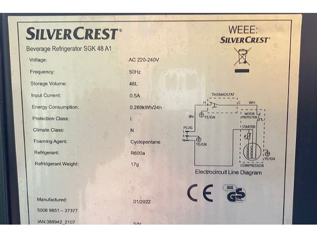 Frigo in kast silvercrest - afbeelding 5 van  5