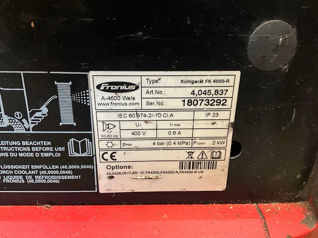 Fronius - transpuls synergic 4000 - mig lasapparaat - afbeelding 12 van  12