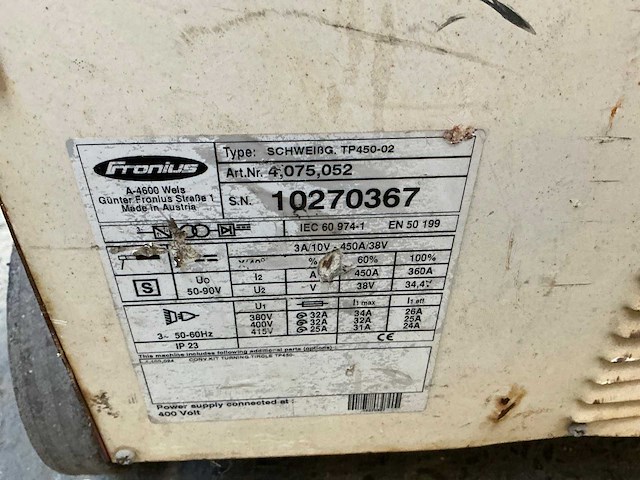 Fronius tp450-02 lasapparaat - afbeelding 6 van  6