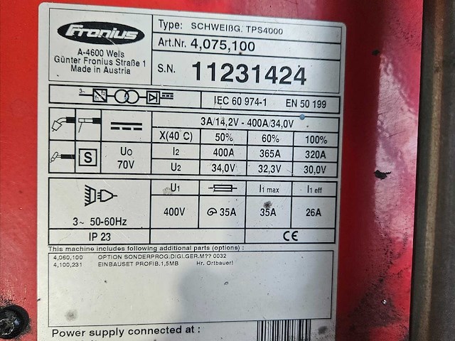 Fronius tps 400 diverse lasmachines / set van 2 lasmachines (voor lasrobots) - afbeelding 5 van  7