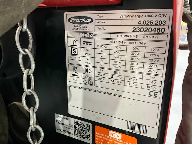 Fronius variosynergic 4000 elektrode lasapparaat - afbeelding 4 van  14