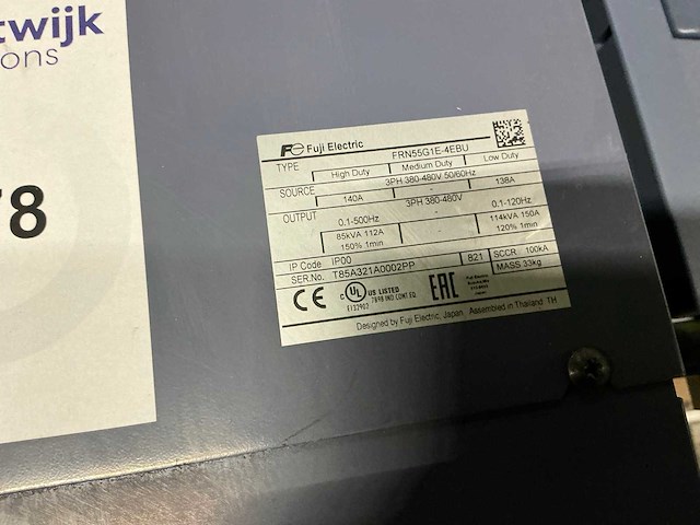 Fuji electric frenic-mega frn55g1e-4ebu frequentieregelaar - afbeelding 5 van  5