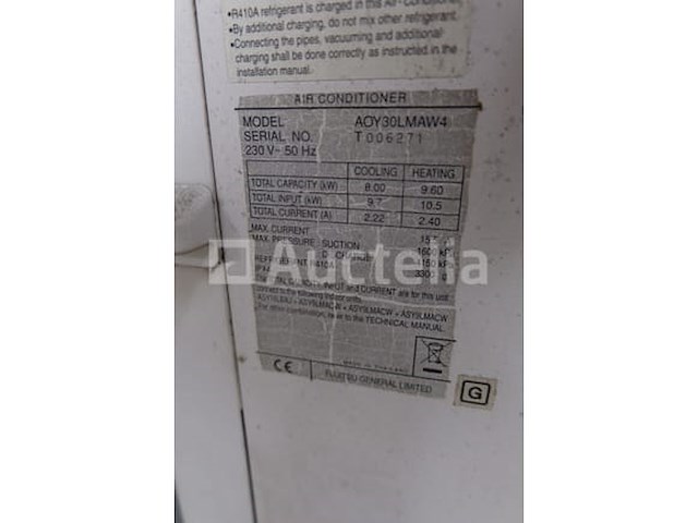 Fujitsu aoy30lmaw4 omvormerwarmtepomp - afbeelding 1 van  6