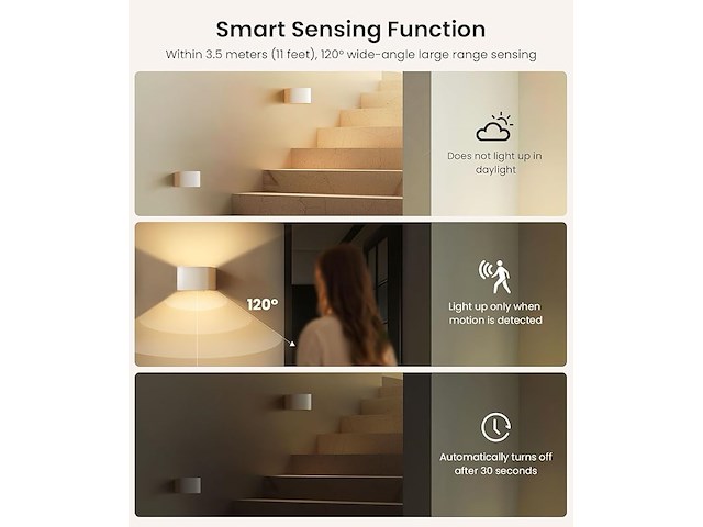 Fulen wandlampen met bewegingssensor (4 stuks) - afbeelding 2 van  5