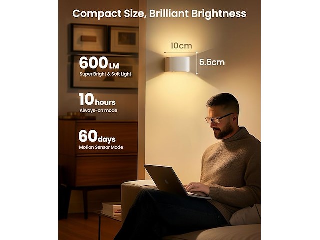 Fulen wandlampen met bewegingssensor (4 stuks) - afbeelding 4 van  5