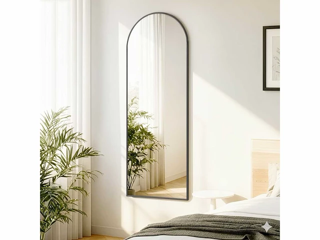 Full-face hangspiegel, gebogen, 120 x 40 cm, gehard glas - afbeelding 1 van  5