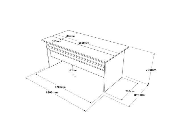 Functioneel bureau vs1 in bruin en grijs - afbeelding 5 van  5