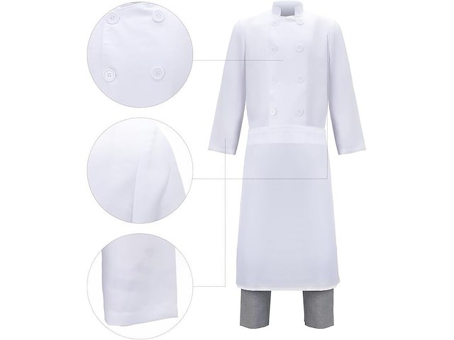 Funhoo linguini kokskostuum + muis haarband (xl) - afbeelding 3 van  4