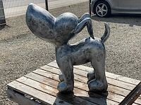 Funny dog staand h80cm x l75cm old silver - afbeelding 2 van  3
