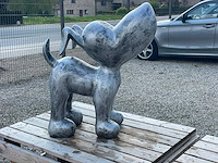 Funny dog staand h80cm x l75cm old silver - afbeelding 3 van  3