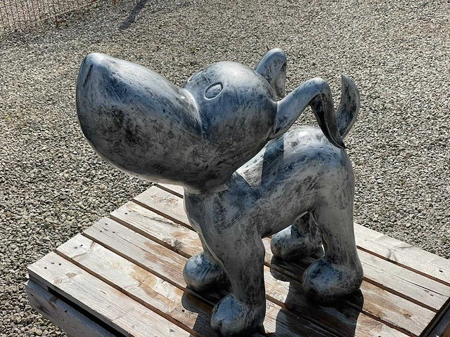 Funny dog staand h80cm x l75cm old silver - afbeelding 1 van  3
