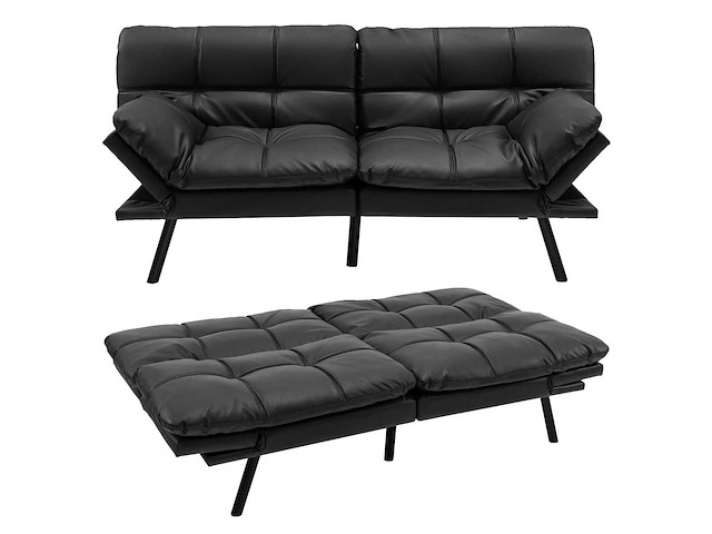 Futon cabriolet-traagschuim slaapbank met rugleuning - afbeelding 5 van  8