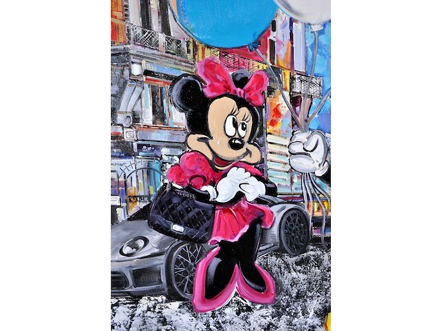 G. foucard – minnie en mickey in parijs - olie op doek - 90x120 cm - afbeelding 2 van  13