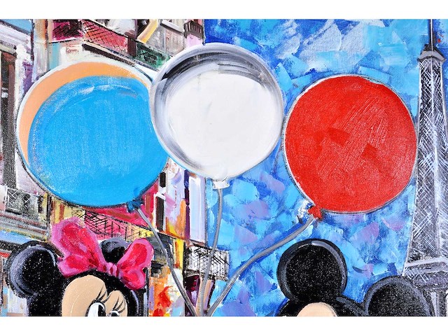 G. foucard – minnie en mickey in parijs - olie op doek - 90x120 cm - afbeelding 3 van  13