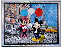 G. foucard – minnie en mickey in parijs - olie op doek - 90x120 cm