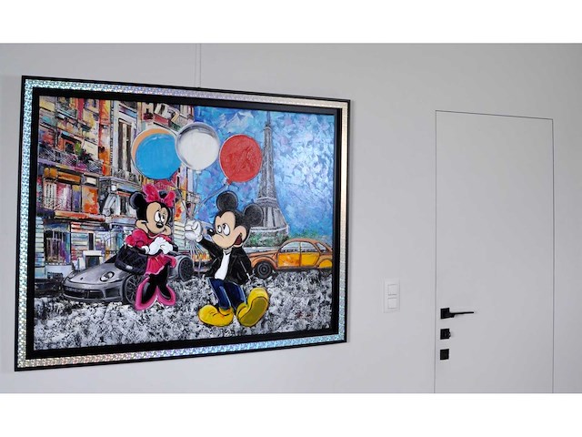 G. foucard – minnie en mickey in parijs - olie op doek - 90x120 cm - afbeelding 7 van  13
