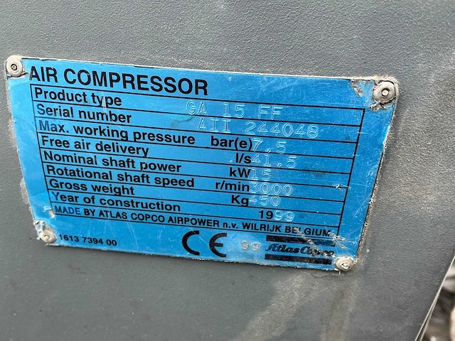 Ga15ff luchtcompressor - afbeelding 5 van  7