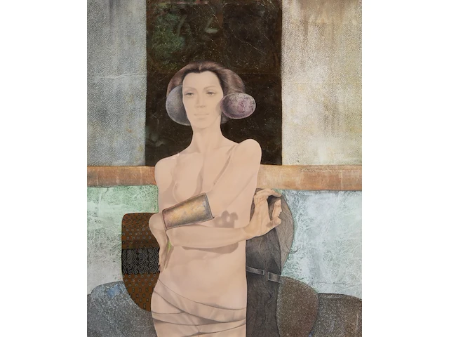 Gabriel meiring (1946), 'cassandra', 1993, mixed media 60 x 50 cm. (23.62 x 19.67 in.), frame: 81 x 71 cm. (31.89 x 27.94 in.) - afbeelding 1 van  5