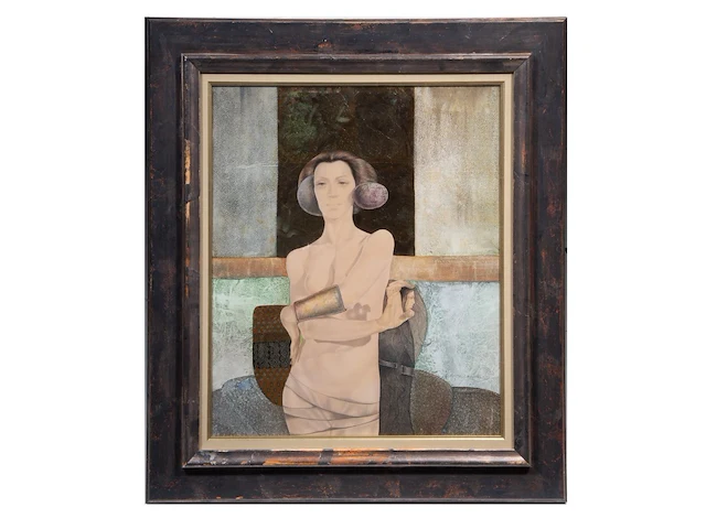 Gabriel meiring (1946), 'cassandra', 1993, mixed media 60 x 50 cm. (23.62 x 19.67 in.), frame: 81 x 71 cm. (31.89 x 27.94 in.) - afbeelding 2 van  5