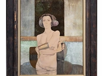 Gabriel meiring (1946), 'cassandra', 1993, mixed media 60 x 50 cm. (23.62 x 19.67 in.), frame: 81 x 71 cm. (31.89 x 27.94 in.) - afbeelding 2 van  5