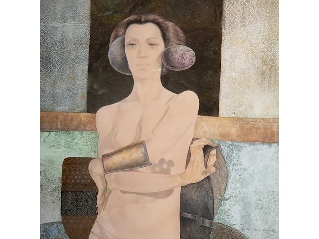 Gabriel meiring (1946), 'cassandra', 1993, mixed media 60 x 50 cm. (23.62 x 19.67 in.), frame: 81 x 71 cm. (31.89 x 27.94 in.) - afbeelding 5 van  5