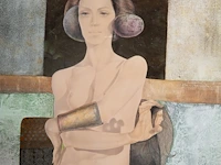 Gabriel meiring (1946), 'cassandra', 1993, mixed media 60 x 50 cm. (23.62 x 19.67 in.), frame: 81 x 71 cm. (31.89 x 27.94 in.) - afbeelding 5 van  5
