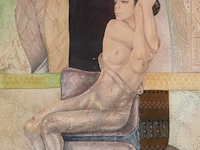 Gabriel meiring (1946), 'contemplation', 1993, mixed media 60 x 50 cm. (23.62 x 19.67 in.), frame: 82 x 72 cm. (32.28 x 28.35 in.)