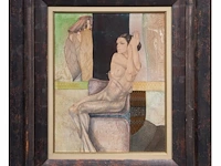 Gabriel meiring (1946), 'contemplation', 1993, mixed media 60 x 50 cm. (23.62 x 19.67 in.), frame: 82 x 72 cm. (32.28 x 28.35 in.) - afbeelding 2 van  6