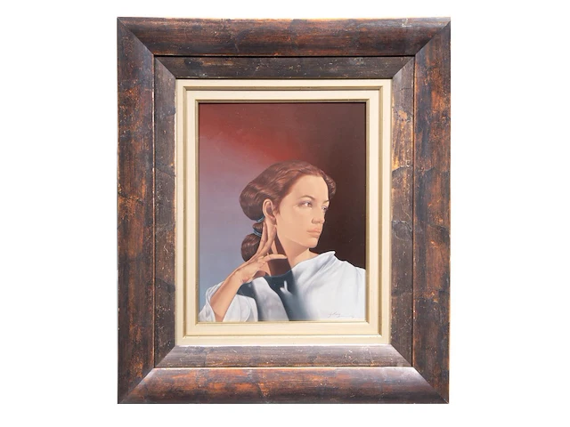 Gabriel meiring (1946), portrait of a female beauty, 1997, mixed media 45 x 35 cm. (17.71 x 13.77 in.), frame: 76 x 66 cm. (29.92 x 25.98 in.) - afbeelding 2 van  4