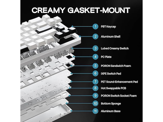 Galaxy68 draadloos mechanisch toetsenbord - afbeelding 2 van  6