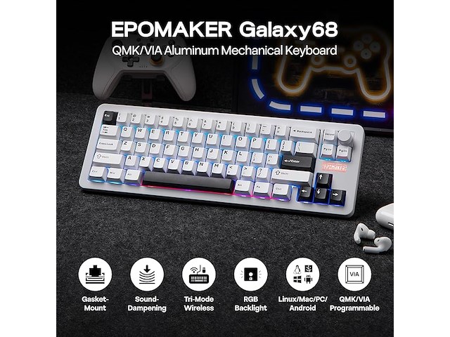 Galaxy68 draadloos mechanisch toetsenbord - afbeelding 5 van  6